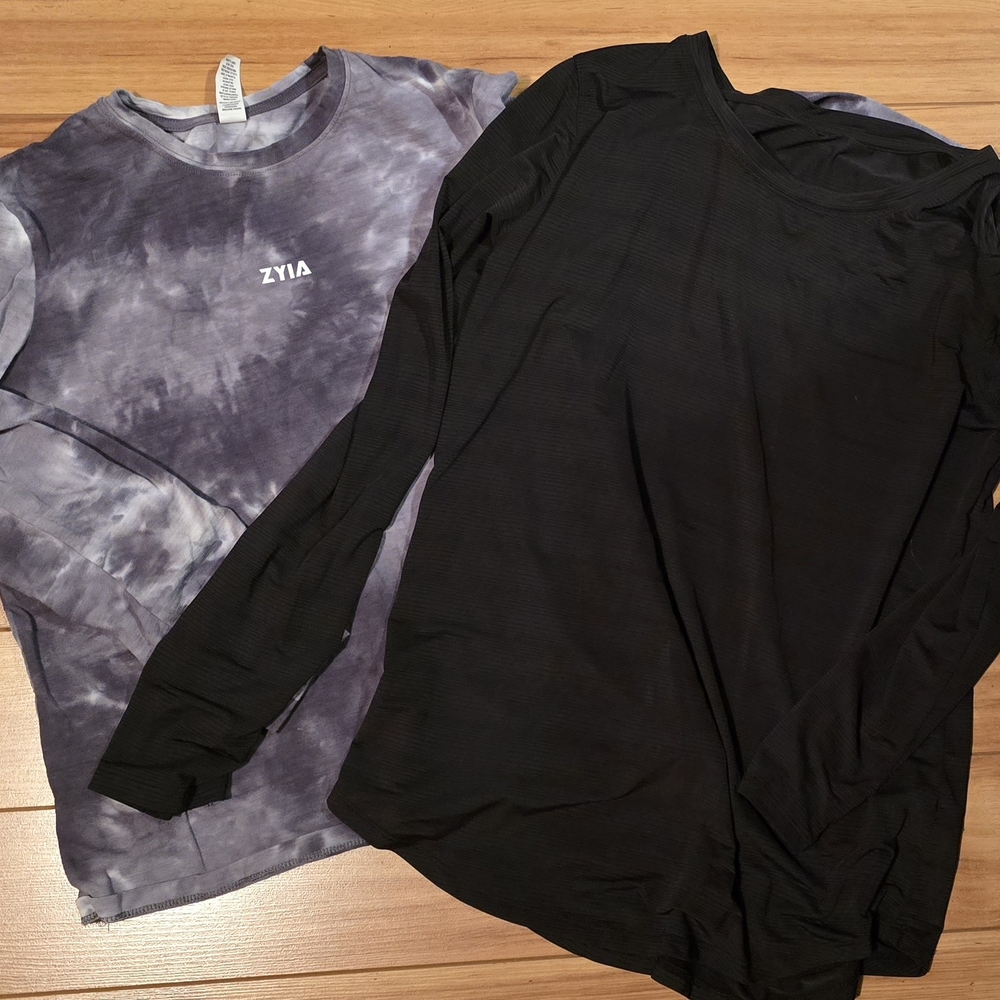 Lot Of 2 Long Sleeve Shirts/ Zyia Tie-Dye and Black Long Sleeve Tops